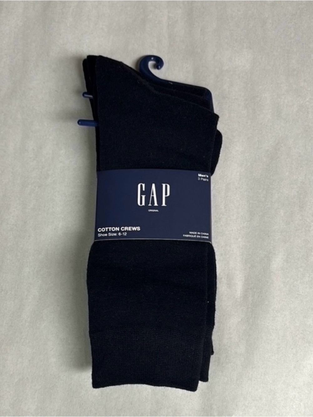 New Gap Socks Men’s 3 Pair Black Cotton Crews Business Casual Dress Preppy Socks